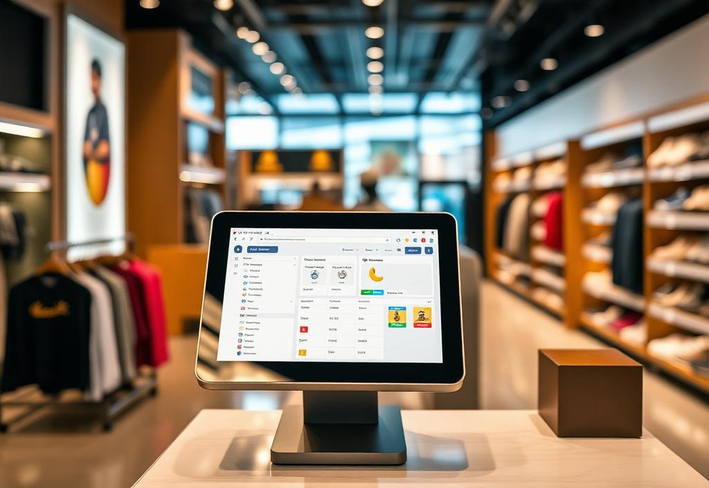 Retail ERP dashboard on a POS terminal